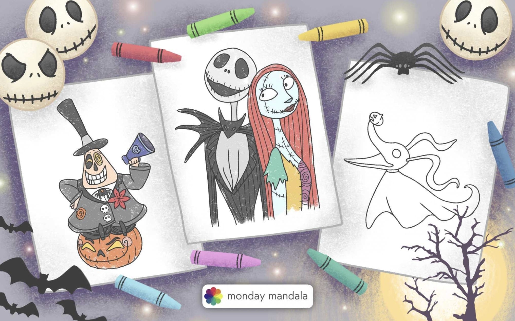 22 nightmare before christmas coloring pages (free pdfs)